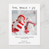 Modernes Foto Liebe Frieden Weihnachten Postkarte (Vorderseite)