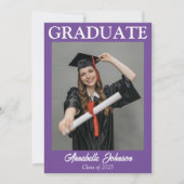 Modernes Foto Lila Abschluss Ankündigung (Vorderseite)