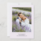 Modernes Foto Lila Gold Agate Lavender Wedding Einladung (Rückseite)