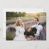 Modernes Foto Lila Gold Agate Lavender Wedding Einladung (Rückseite)