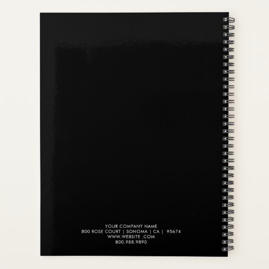 Modernes Foto-Logo für Minimalistisches Schwarzes  Planer (Rückseite)