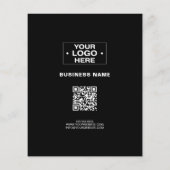 Modernes Foto-Logo QR Black Corporate Business Flyer (Hinten)