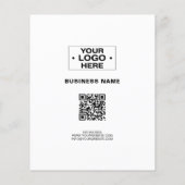 Modernes Foto-Logo QR Weißes Unternehmen Flyer (Hinten)