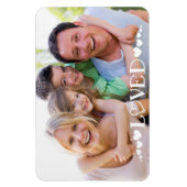 Modernes Foto LOVED Typografie Herz Magnet (Vertikal)