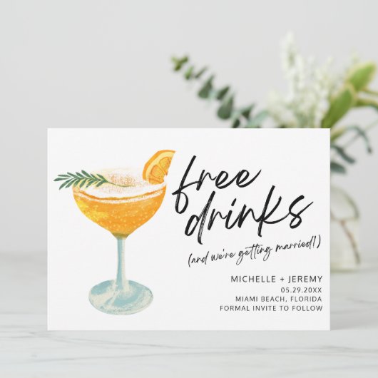 Modernes Foto lustige Hochzeiten retten das Datum Save The Date (Stehend Vorderseite)