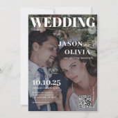Modernes Foto Magazin Cover Einzigartige Hochzeit Einladung (Vorderseite)
