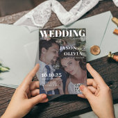 Modernes Foto Magazin Cover Einzigartige Hochzeit Einladung