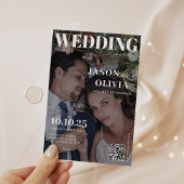 Modernes Foto Magazin Cover Einzigartige Hochzeit Einladung