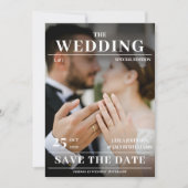 Modernes Foto-Magazin zum Thema Hochzeitseinladung Einladung (Vorderseite)