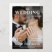 Modernes Foto-Magazin zum Thema Hochzeitseinladung Einladung (Vorne/Hinten)