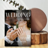 Modernes Foto Magazine Cover Save the Date Einladung