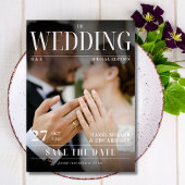Modernes Foto Magazine Cover Save the Date Einladung