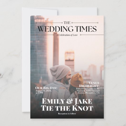 Modernes Foto Magazine deckt QR-Code ab Einladung (Vorderseite)