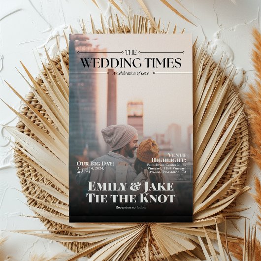 Modernes Foto Magazine deckt QR-Code ab Einladung