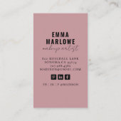 Modernes Foto Makeup Artist Smoky Dusty Rose Visitenkarte (Rückseite)