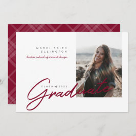 Modernes Foto Maroon Graduate Ankündigung