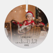 Modernes Foto mein erstes Weihnachtsglas Ornament Aus Glas (Rückseite)