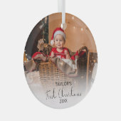 Modernes Foto mein erstes Weihnachtsglas Ornament Aus Glas (Vorderseite Rechts)