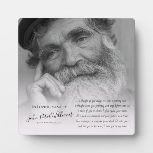 Modernes Foto-Memorial Fotoplatte (Vorderseite)