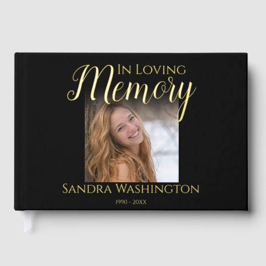 Modernes Foto-Memorial Gästebuch (Vorderseite)