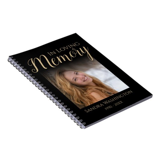 Modernes Foto Memorial Guest Spiral Foto Notebook Notizblock (Rechte Seite)