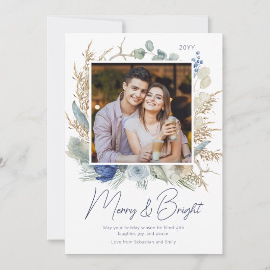 Modernes Foto Merry & Bright Boho Floral (Vorderseite)