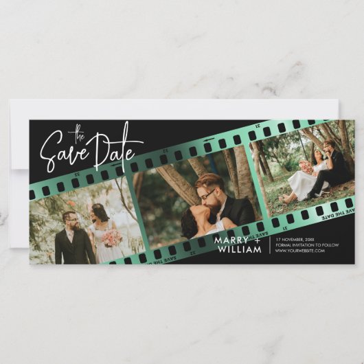 Modernes Foto-Messestand Save the Date (Vorderseite)