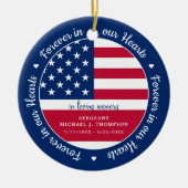 Modernes Foto Military Veteran USA Flag Memorial Keramik Ornament (Vorne)
