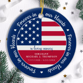 Modernes Foto Military Veteran USA Flag Memorial Keramik Ornament
