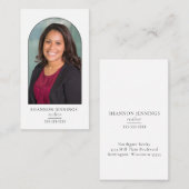 Modernes Foto Minimal White Visitenkarte (Vorne/Hinten)