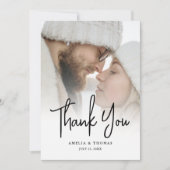 Modernes Foto Minimalistisch Hochzeit Dankeschön K Einladung (Vorderseite)