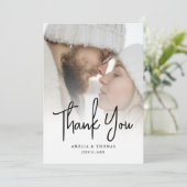Modernes Foto Minimalistisch Hochzeit Dankeschön K Einladung (Stehend Vorderseite)