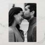 Modernes Foto Minimalistisch Hochzeit Folieneinladung (Rückseite)