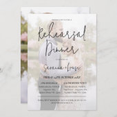 Modernes Foto Minimalistisch Probe Abendessen Einladung (Vorne/Hinten)