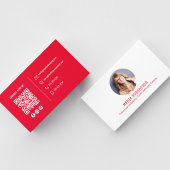 Modernes Foto Minimalistisch QR Code Social Media  Visitenkarte