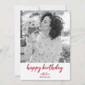 Modernes Foto Minimalistisch Red Stylish Card (Vorderseite)