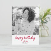 Modernes Foto Minimalistisch Red Stylish Card (Stehend Vorderseite)