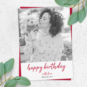Modernes Foto Minimalistisch Red Stylish Card