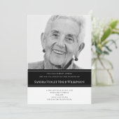 Modernes Foto minimalistische Feiern des Lebens Einladung (Stehend Vorderseite)