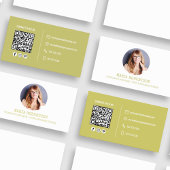 Modernes Foto Minimalistischer QR-Code Social Medi Visitenkarte