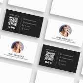 Modernes Foto Minimalistischer QR-Code Soziale Med Visitenkarte