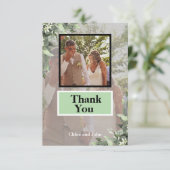Modernes Foto Minze grün Dankeskarte (Stehend Vorderseite)