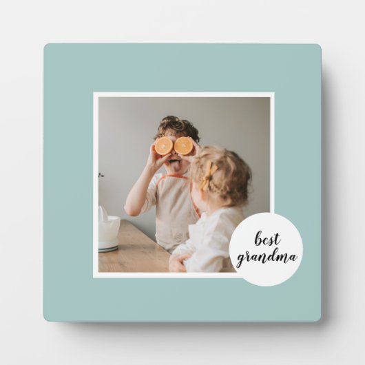 Modernes Foto Minze Liebliches Grandma Geschenk Fotoplatte (Vorderseite)