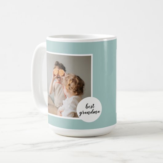 Modernes Foto Minze Liebliches Grandma Geschenk Kaffeetasse (Vorderseite Links)