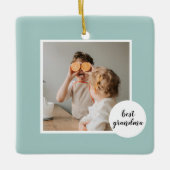 Modernes Foto Minze Liebliches Grandma Geschenk Keramikornament (Vorderseite)
