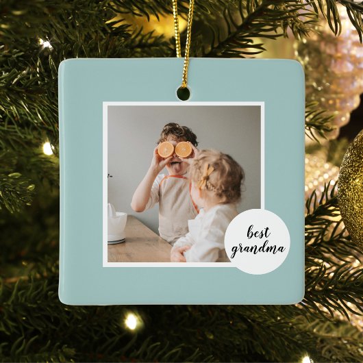 Modernes Foto Minze Liebliches Grandma Geschenk Keramikornament