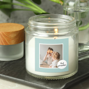 Modernes Foto Minze Liebliches Grandma Geschenk Quadratischer Aufkleber