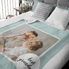 Modernes Foto Minze Liebliches Grandma Geschenk Sherpadecke