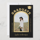 Modernes Foto mit Abschluss in Gold, schwarzer Abs Ankündigung (Vorderseite)