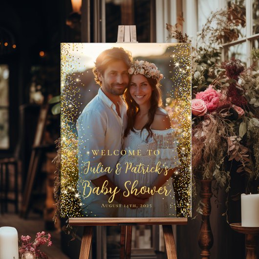 Modernes Foto mit Babydusche Poster